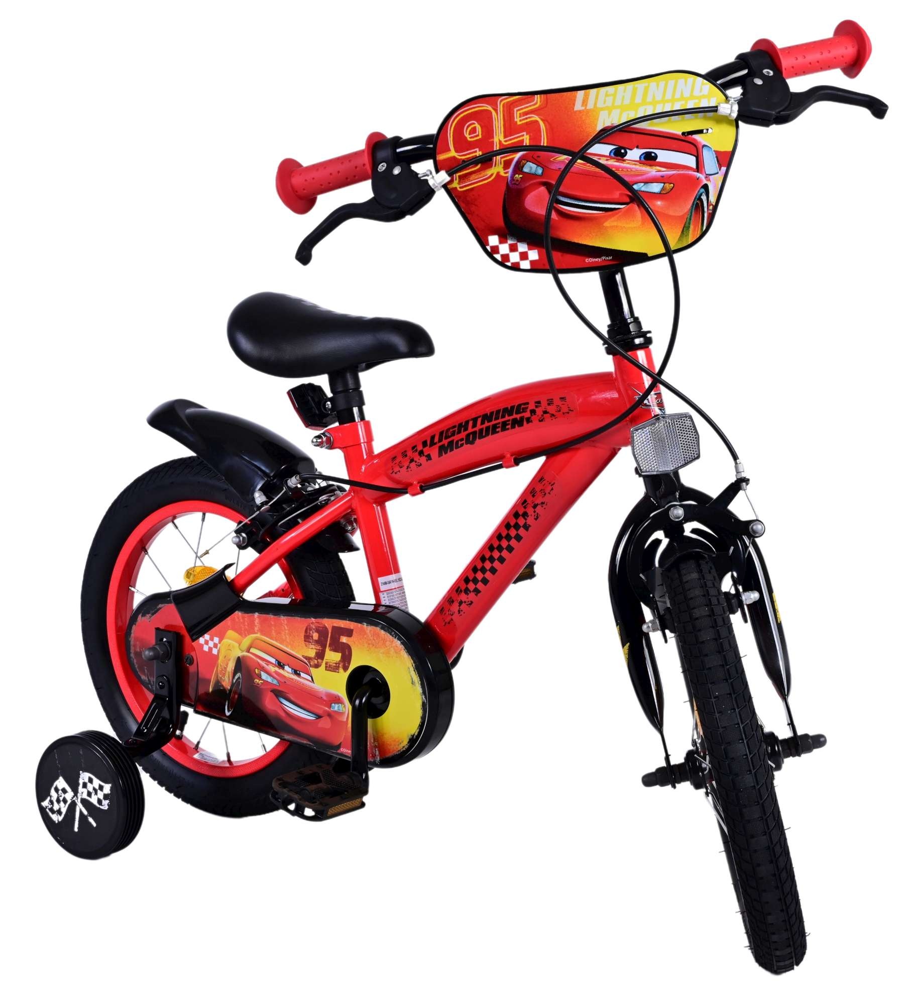Disney Cars Children's Bicycle - Boys - 14 inch - Red - Two handbrakes
