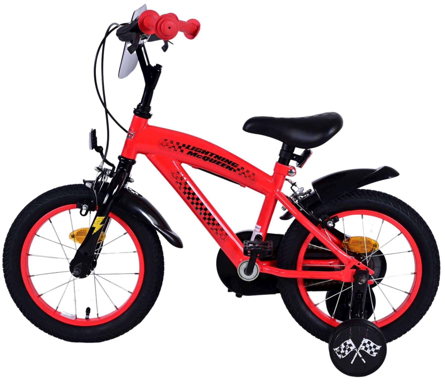 Disney Cars Kinderfahrrad - Jungen - 14 Zoll - Rot - Zwei Handbremsen