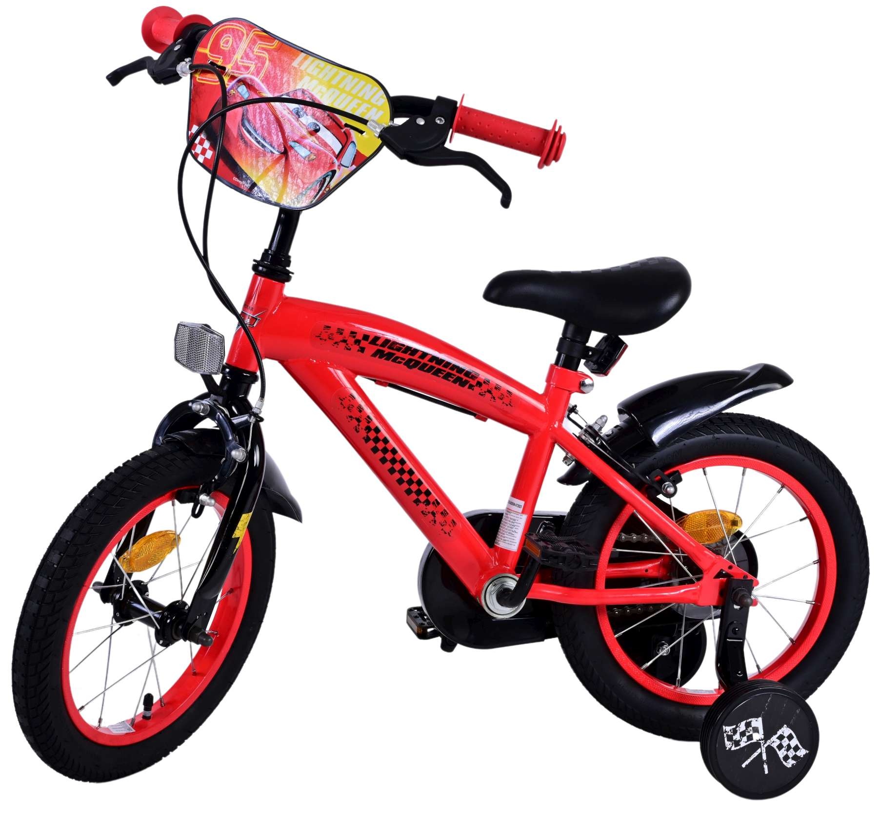 Disney Cars Kinderfahrrad - Jungen - 14 Zoll - Rot - Zwei Handbremsen