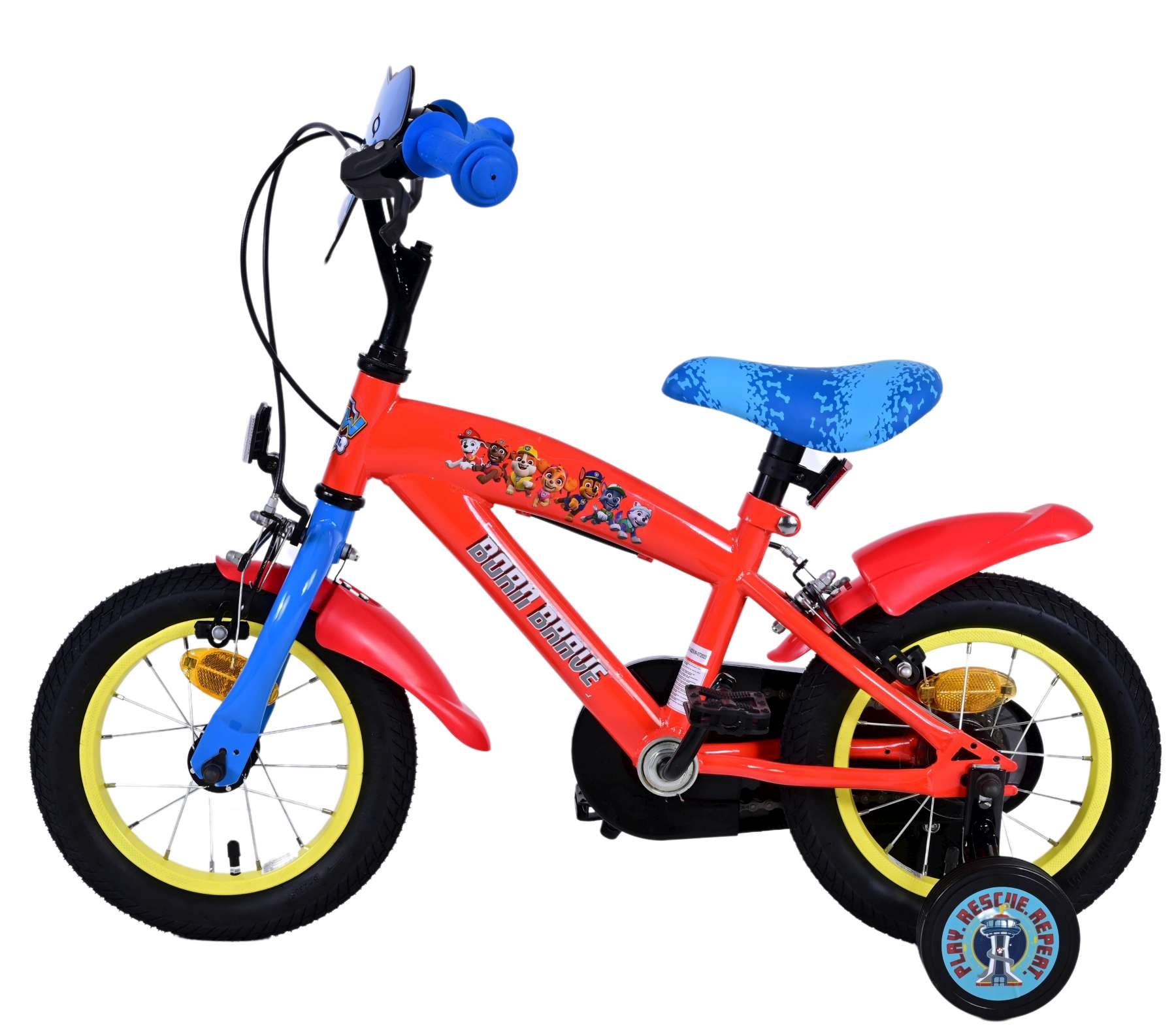 Paw Patrol Kinderfahrrad - Jungen - 12 Zoll - Blau - Zwei handbremsen