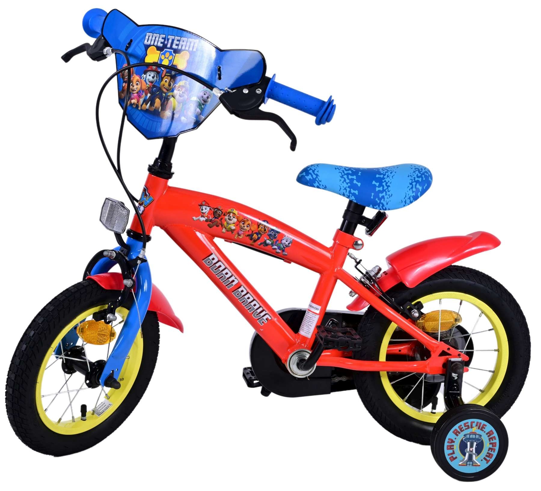 Paw Patrol Kinderfahrrad - Jungen - 12 Zoll - Blau - Zwei handbremsen