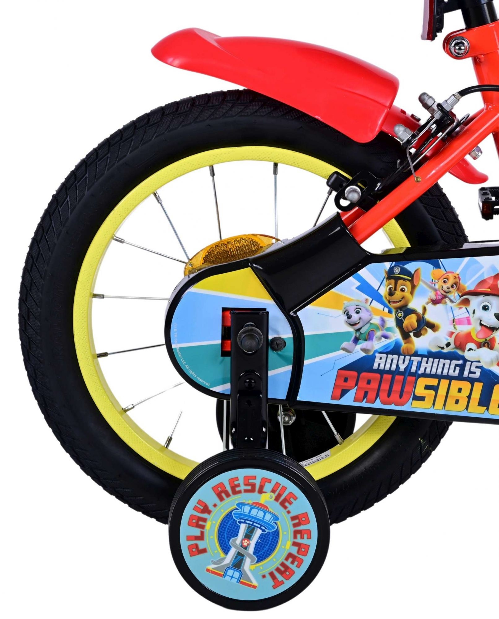 Paw Patrol Kinderfahrrad - Jungen - 14 Zoll - Blau - Zwei handbremsen