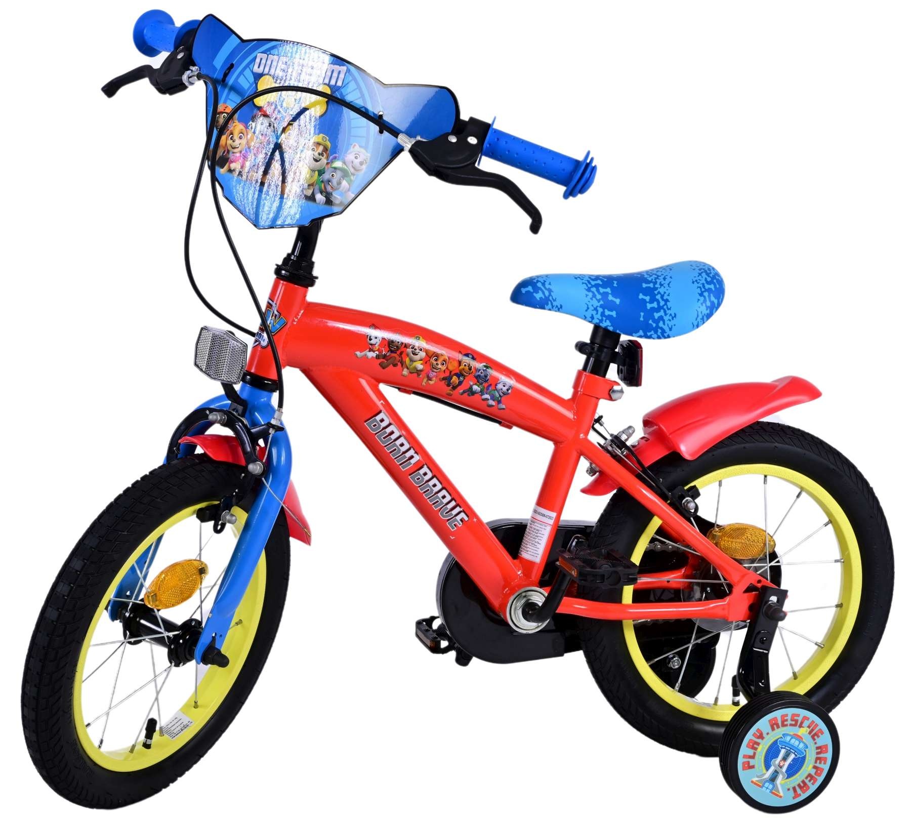 Paw Patrol Kinderfahrrad - Jungen - 14 Zoll - Blau - Zwei handbremsen