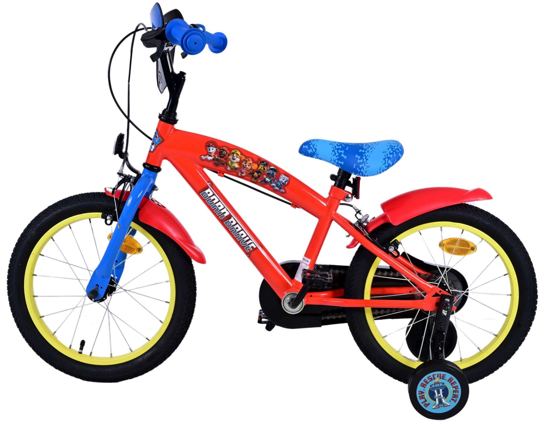 Paw Patrol Kinderfahrrad - Jungen - 16 Zoll - Rot - Zwei Handbremsen