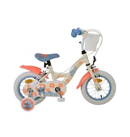 Disney Stitch Kids bike - Girls - 12 inch - Two hand brakes - Cream Coral Blue