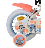 Disney Stitch Kinderfahrrad - Mädchen - 12 Zoll - Zwei Handbremsen - Creme Koralle Blau