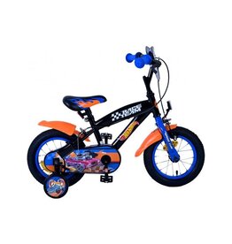 Hot Wheels Kinderfahrrad - Jungen - 12 Zoll - Schwarz Orange Blau - Zweihandbremsen