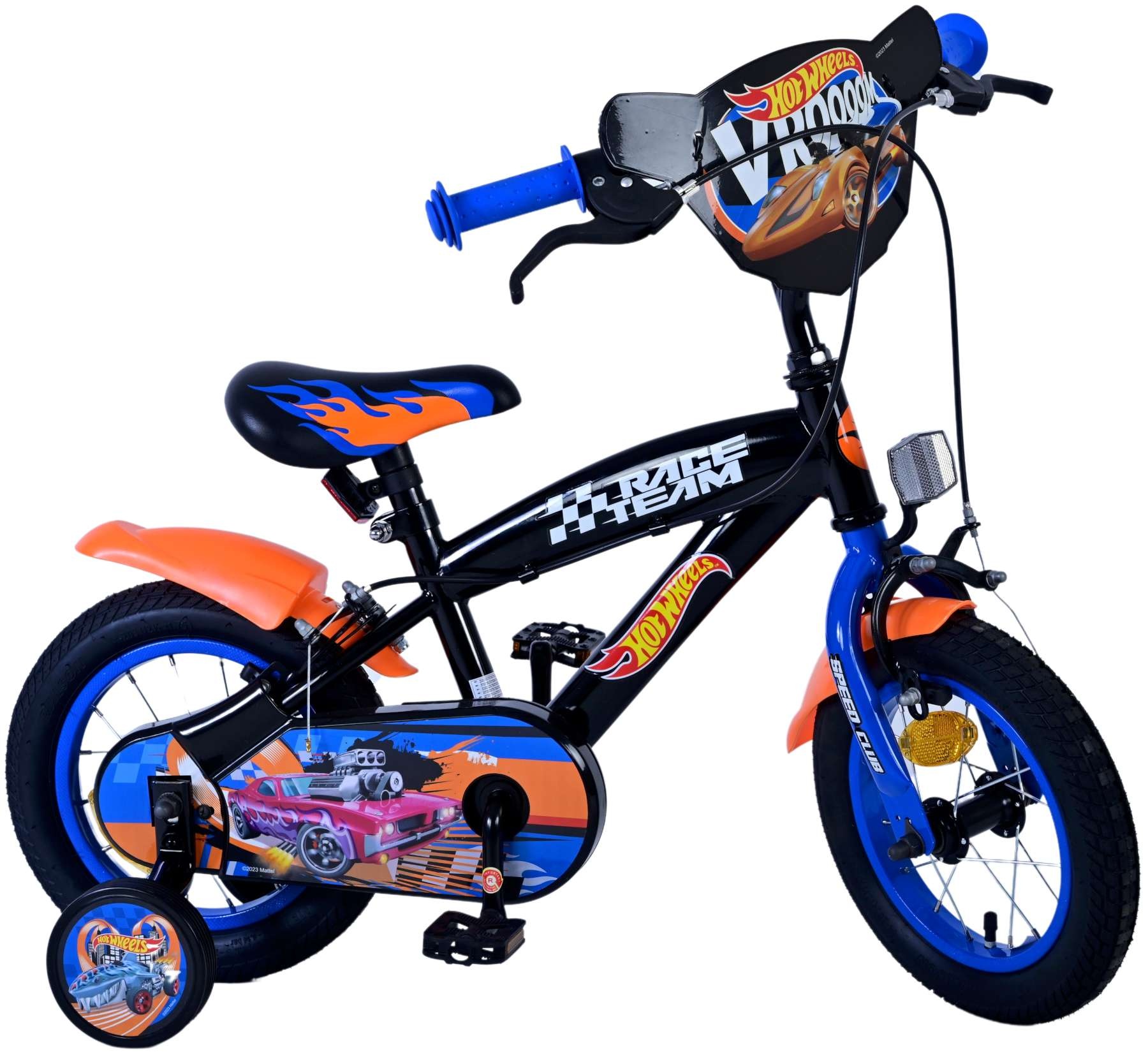 Hot Wheels Kinderfahrrad - Jungen - 12 Zoll - Schwarz Orange Blau - Zweihandbremsen