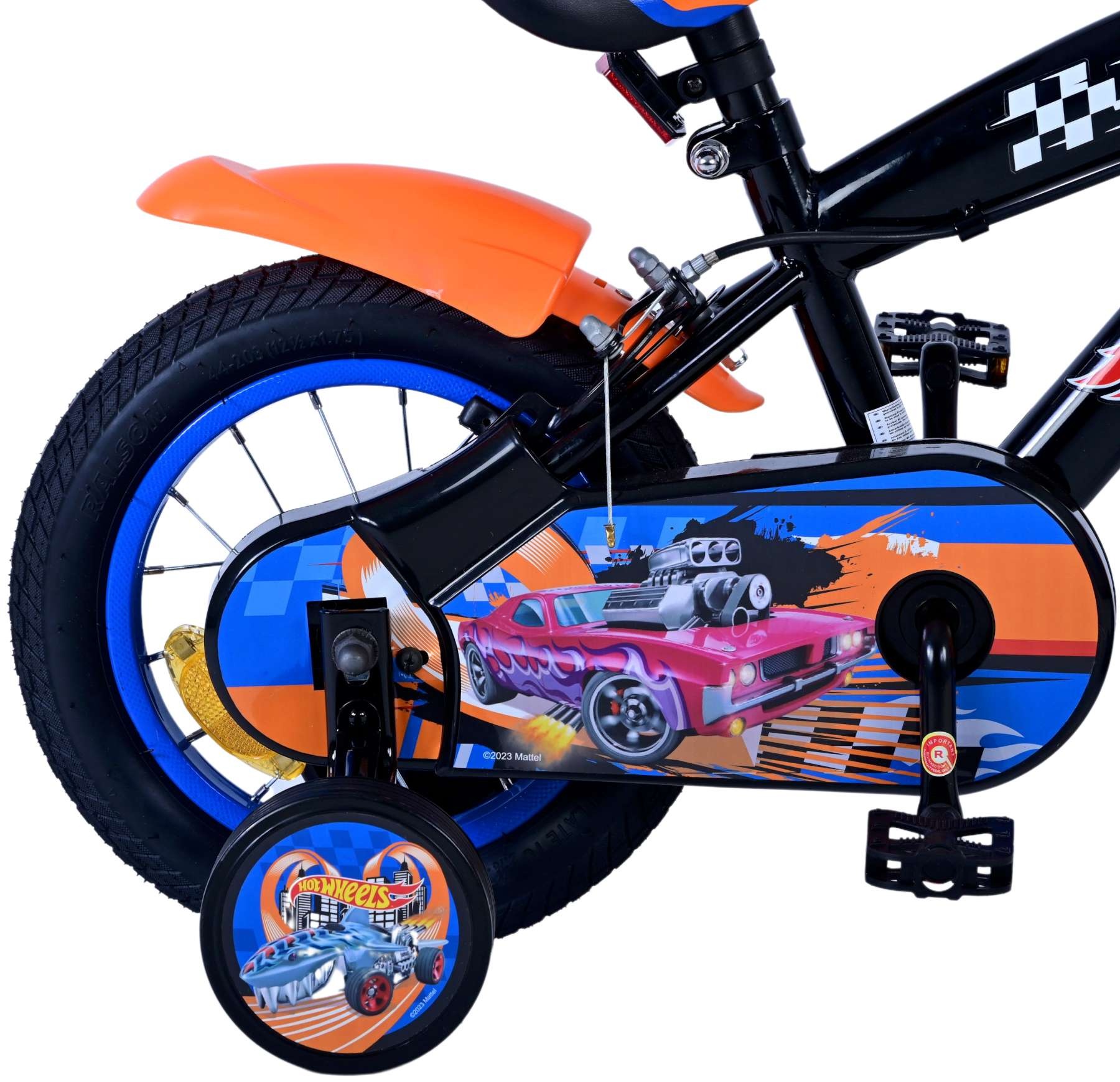 Hot Wheels Kinderfahrrad - Jungen - 12 Zoll - Schwarz Orange Blau - Zweihandbremsen