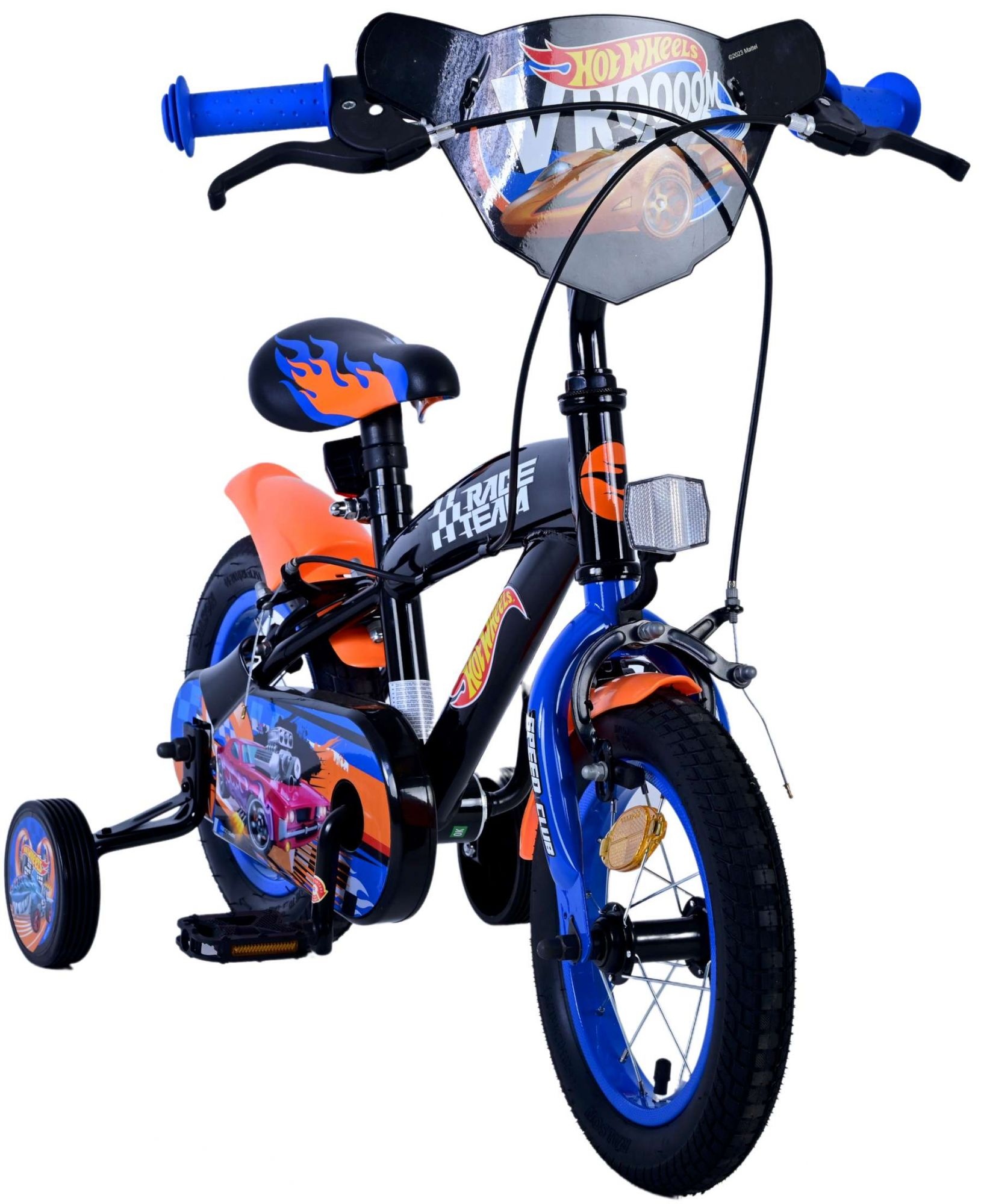 Hot Wheels Kinderfahrrad - Jungen - 12 Zoll - Schwarz Orange Blau - Zweihandbremsen