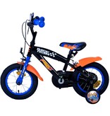 Hot Wheels Kids bike - Boys - 12 inch - Black Orange Blue - Two hand brakes