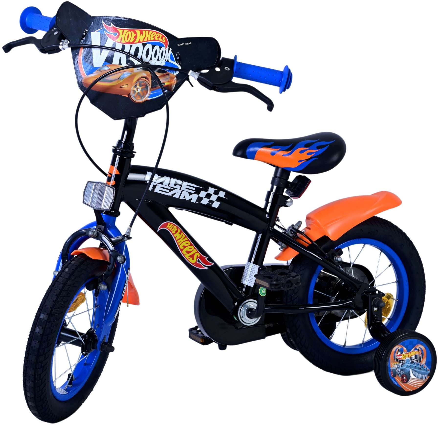 Hot Wheels Kinderfahrrad - Jungen - 12 Zoll - Schwarz Orange Blau - Zweihandbremsen