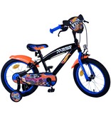 Hot Wheels Kids bike - Boys - 16 inch - Black Orange Blue - Two hand brakes