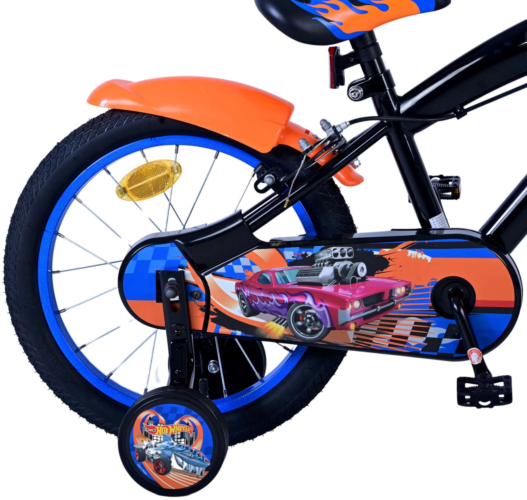 Hot Wheels Kids bike - Boys - 16 inch - Black Orange Blue - Two hand brakes
