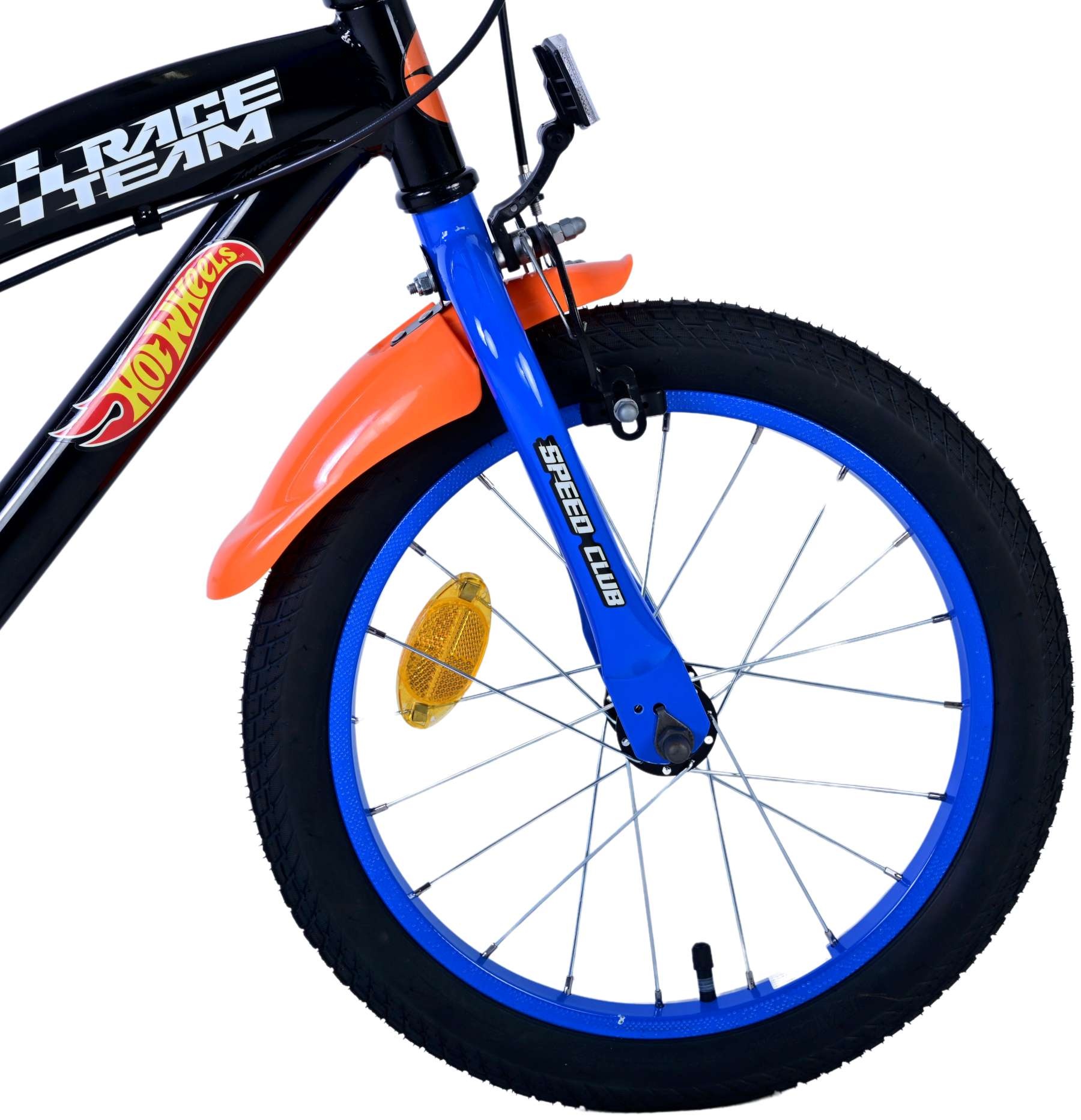 Hot Wheels Kids bike - Boys - 16 inch - Black Orange Blue - Two hand brakes