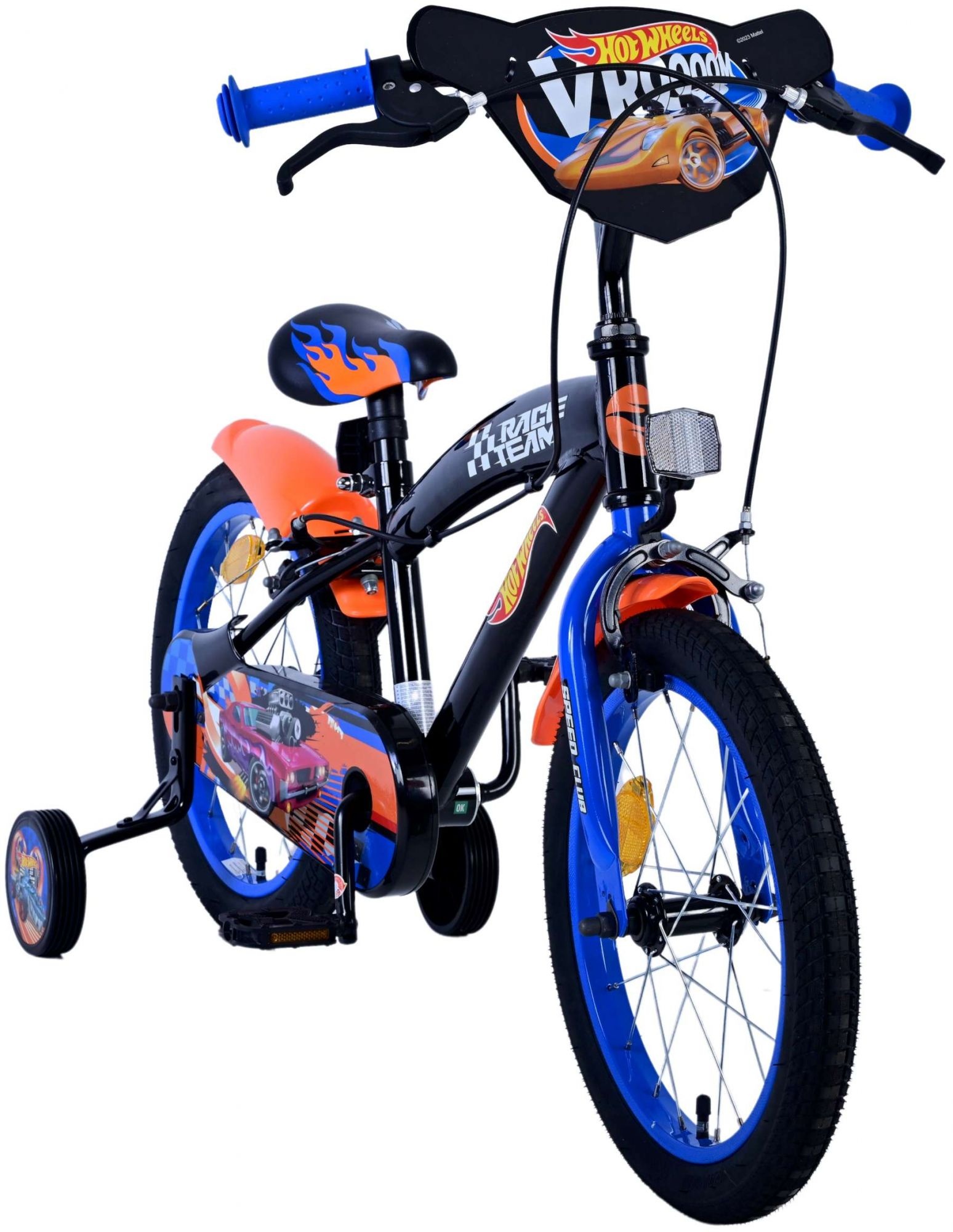 Hot Wheels Kids bike - Boys - 16 inch - Black Orange Blue - Two hand brakes