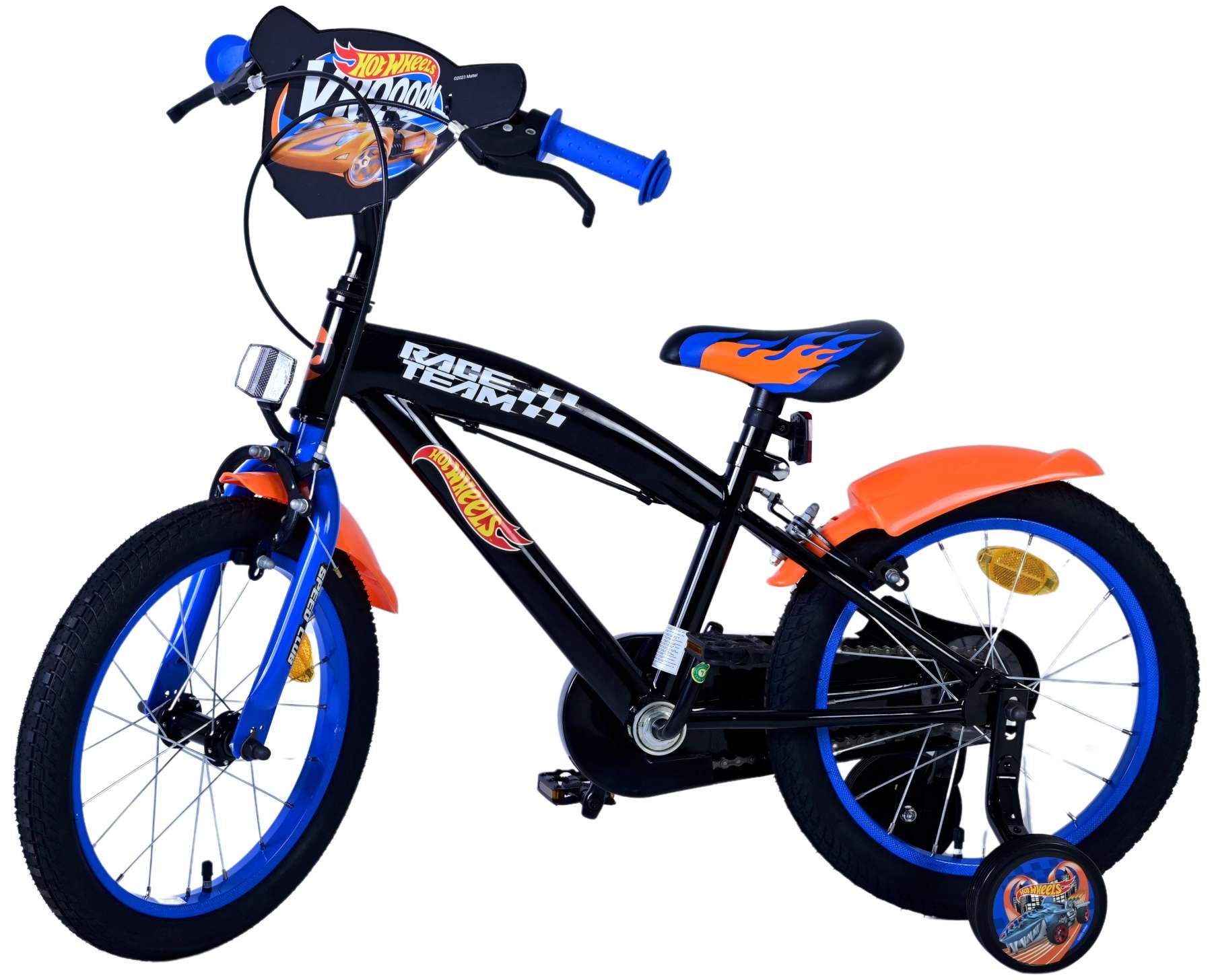 Hot Wheels Kids bike - Boys - 16 inch - Black Orange Blue - Two hand brakes