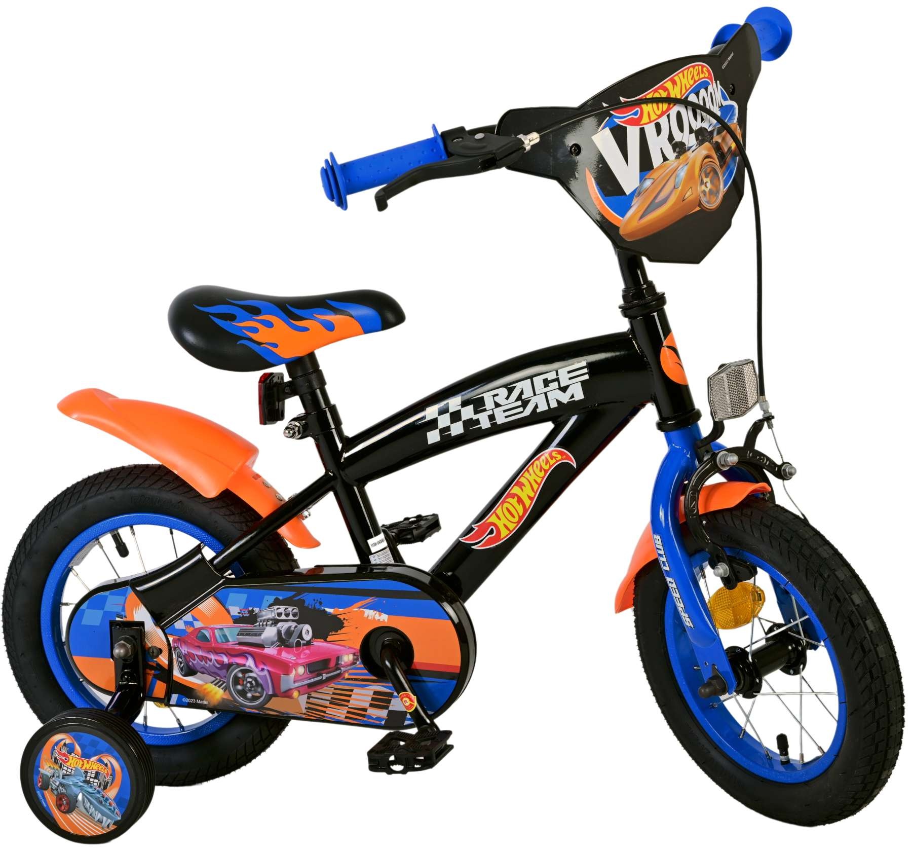 Hot Wheels Kids Bike - Boys - 12 inch - Black Orange Blue