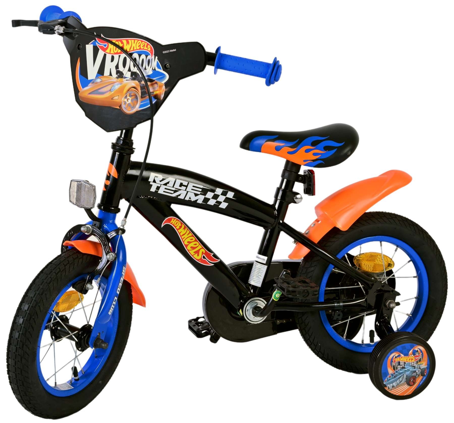 Hot Wheels Kids Bike - Boys - 12 inch - Black Orange Blue