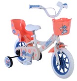 Disney Stitch Kinderfiets - Meisjes - 12 inch - Creme - Koraal - Blauw