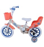 Disney Stitch Kinderfiets - Meisjes - 12 inch - Creme - Koraal - Blauw