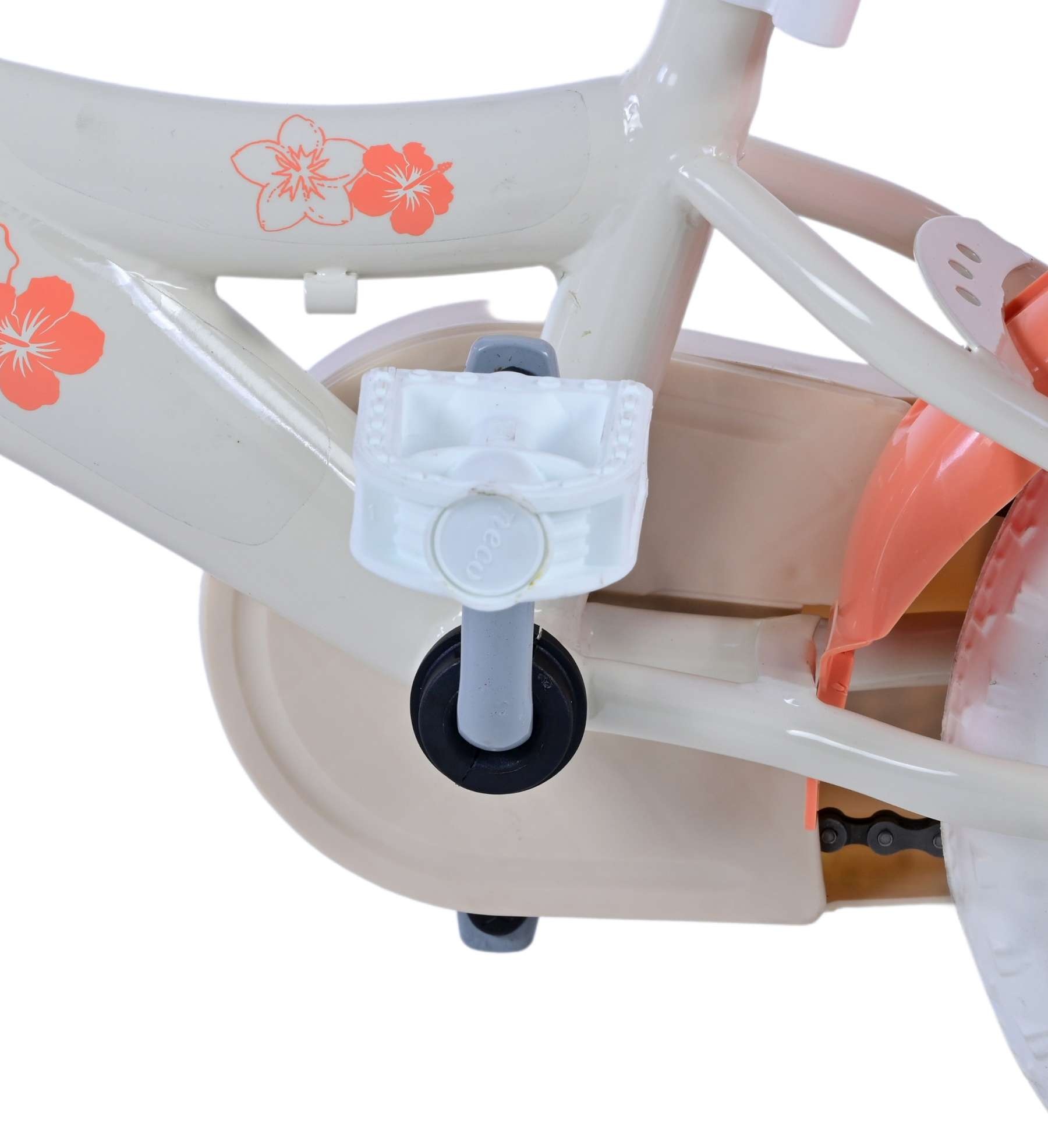 Disney Stitch Kinderfiets - Meisjes - 12 inch - Creme - Koraal - Blauw