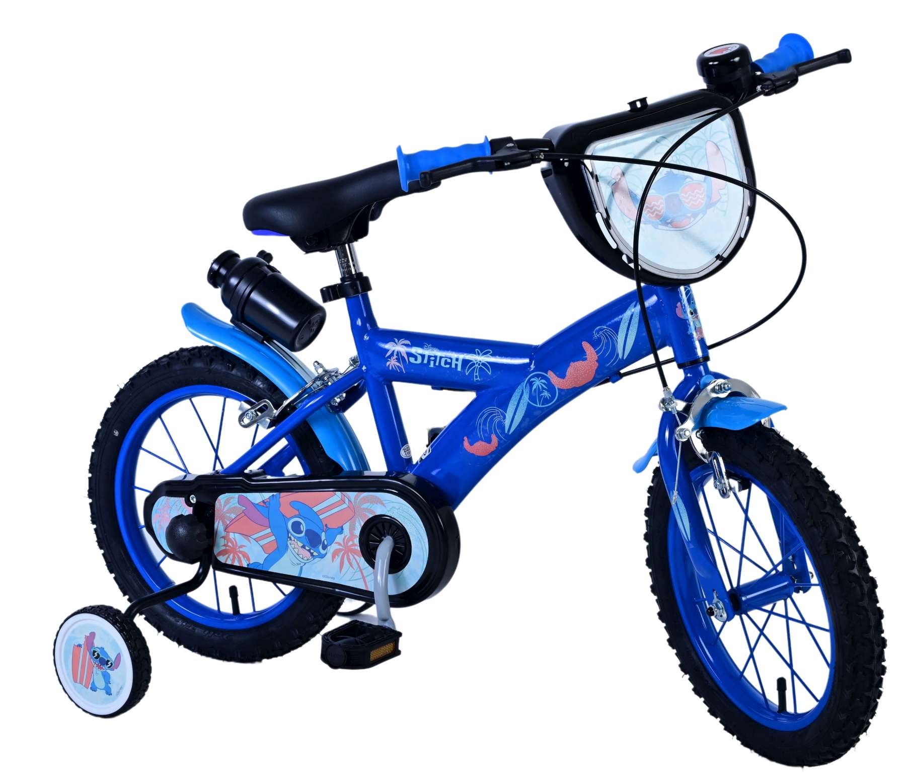 Disney Stitch Kinderfahrrad - Jungen - 14 Zoll - Blau - Zweihandbremsen