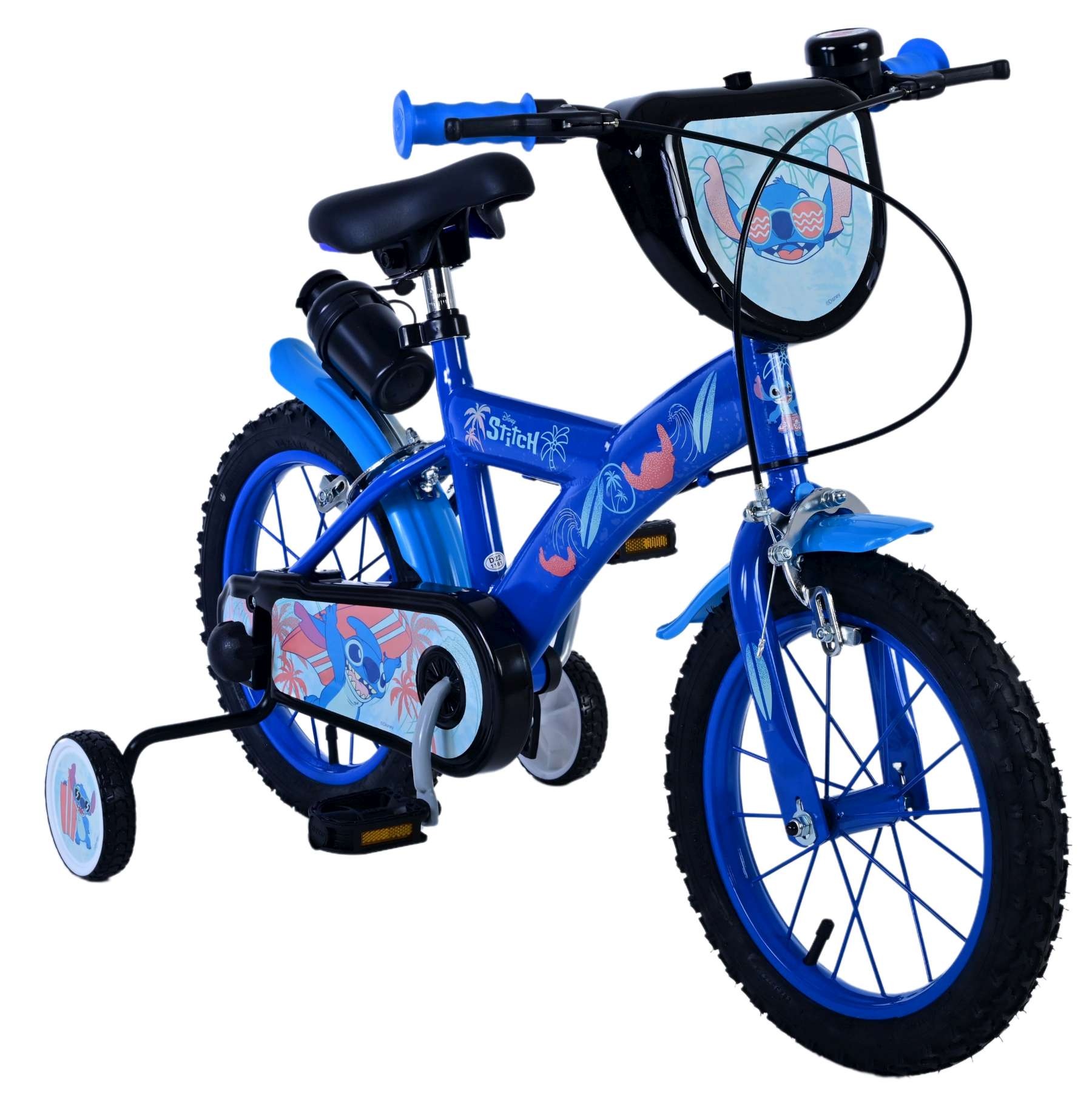 Disney Stitch Kinderfahrrad - Jungen - 14 Zoll - Blau - Zweihandbremsen
