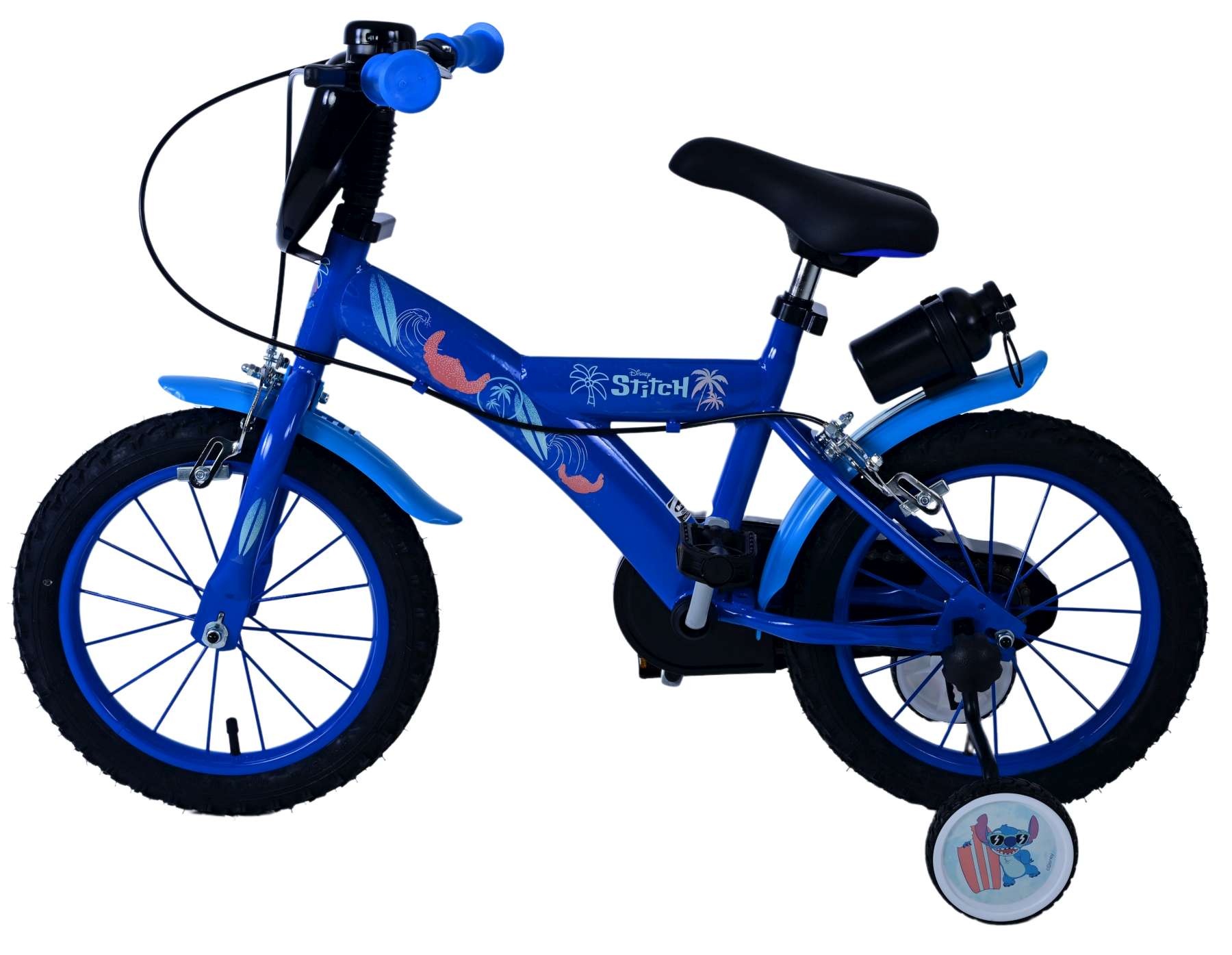 Disney Stitch Kinderfahrrad - Jungen - 14 Zoll - Blau - Zweihandbremsen