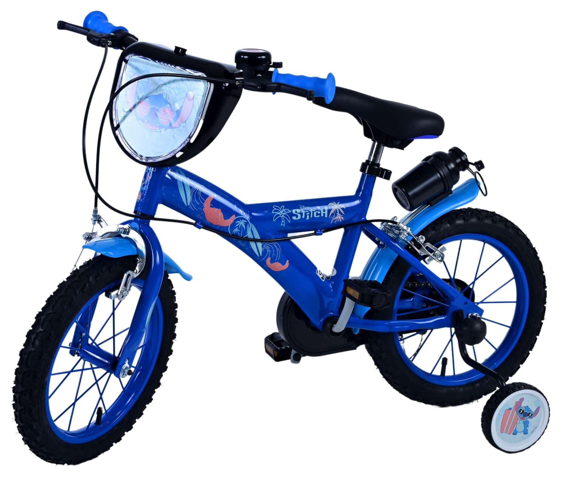 Disney Stitch Kinderfahrrad - Jungen - 14 Zoll - Blau - Zweihandbremsen