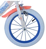 Disney Stitch Kinderfiets - Meisjes - 14 inch - Creme Koraal Blauw - Twee handremmen