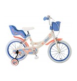 Disney Stitch Kinderfiets - Meisjes - 16 inch - Creme Koraal Blauw - Twee handremmen
