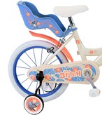 Disney Stitch Kinderfiets - Meisjes - 16 inch - Creme Koraal Blauw - Twee handremmen