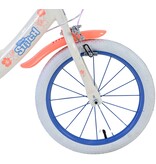 Disney Stitch Kinderfiets - Meisjes - 16 inch - Creme Koraal Blauw - Twee handremmen