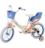 Disney Stitch Kinderfiets - Meisjes - 16 inch - Creme Koraal Blauw - Twee handremmen