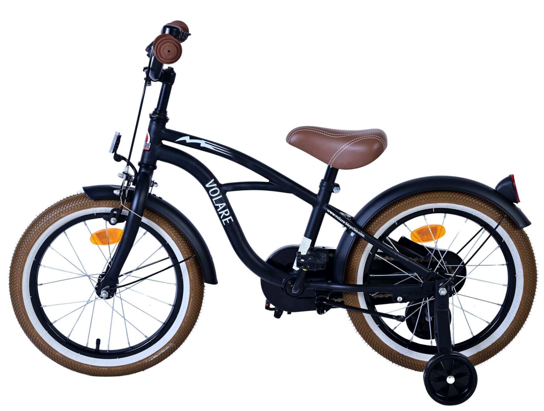 Volare Black Cruiser Children's Bicycle - Boys - 16 inch - Black