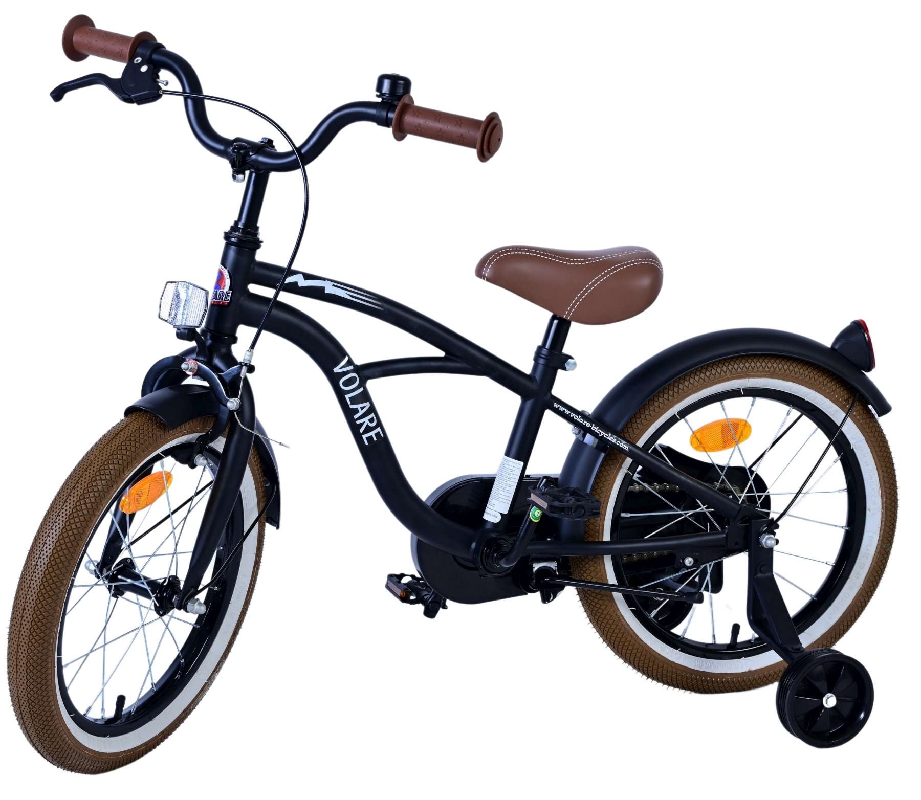 Volare Black Cruiser Children's Bicycle - Boys - 16 inch - Black