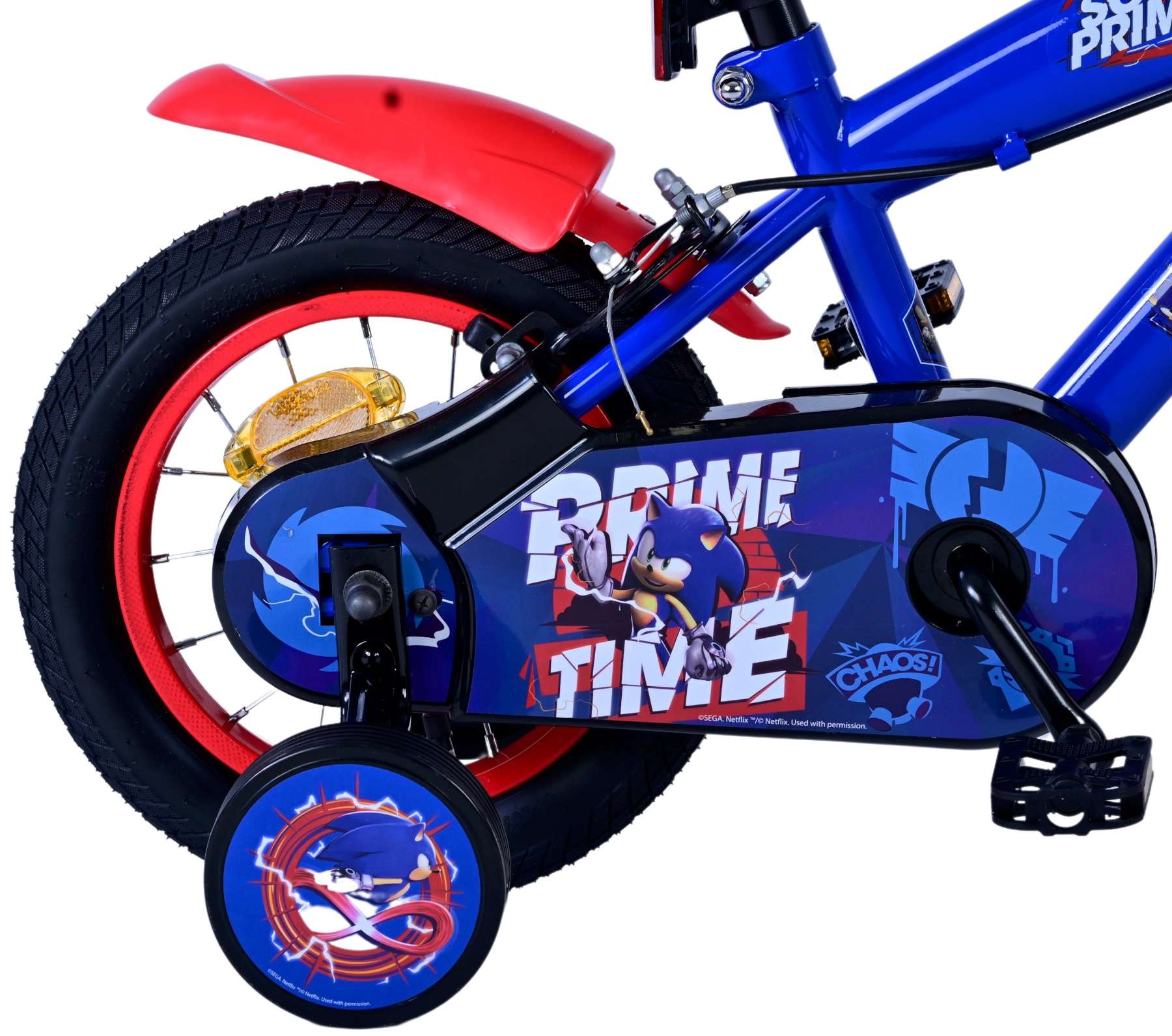 Sonic Prime Kinderfahrrad - Jungen - 12 Zoll - Blau Rot - Zweihandbremsen