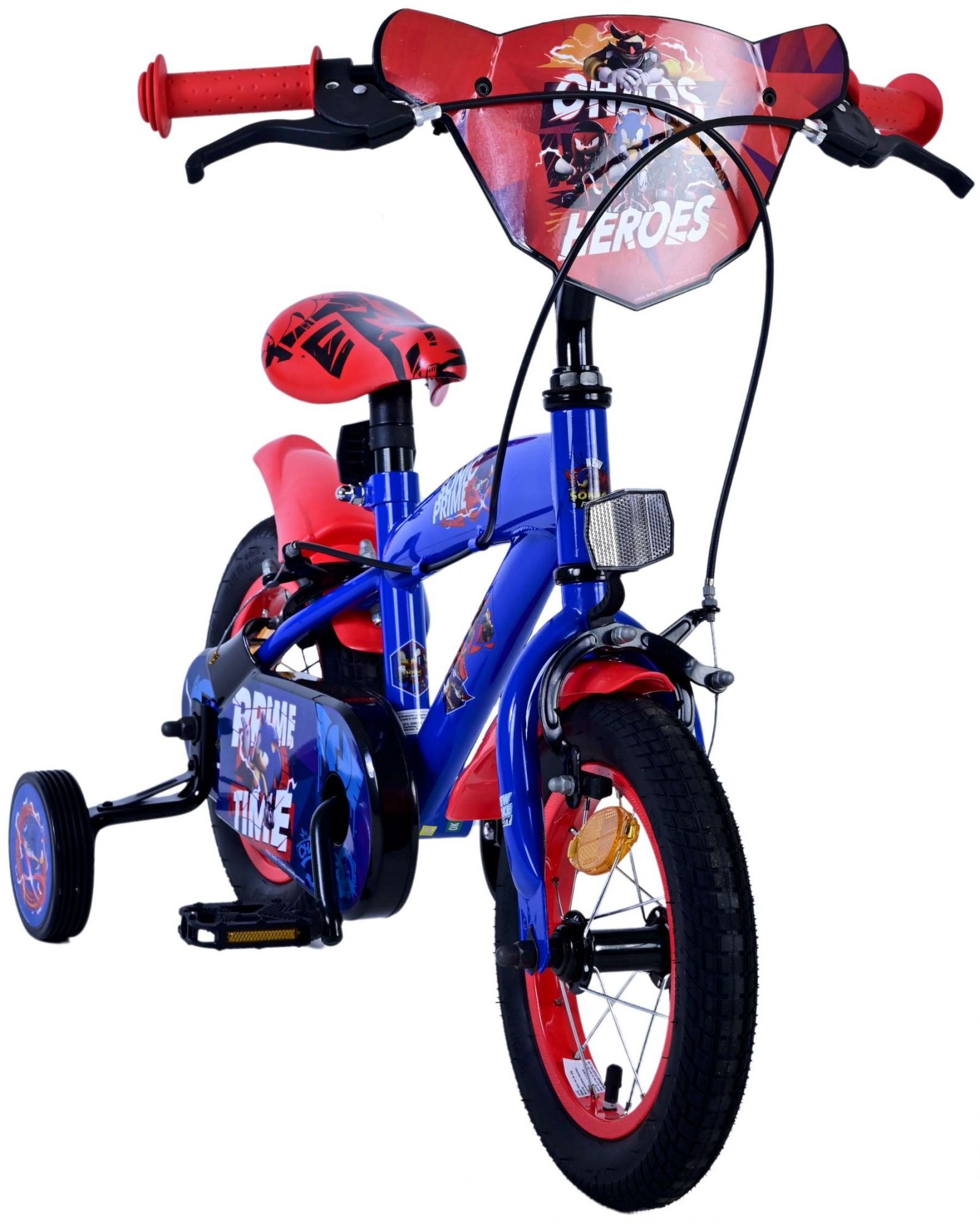Sonic Prime Kinderfahrrad - Jungen - 12 Zoll - Blau Rot - Zweihandbremsen
