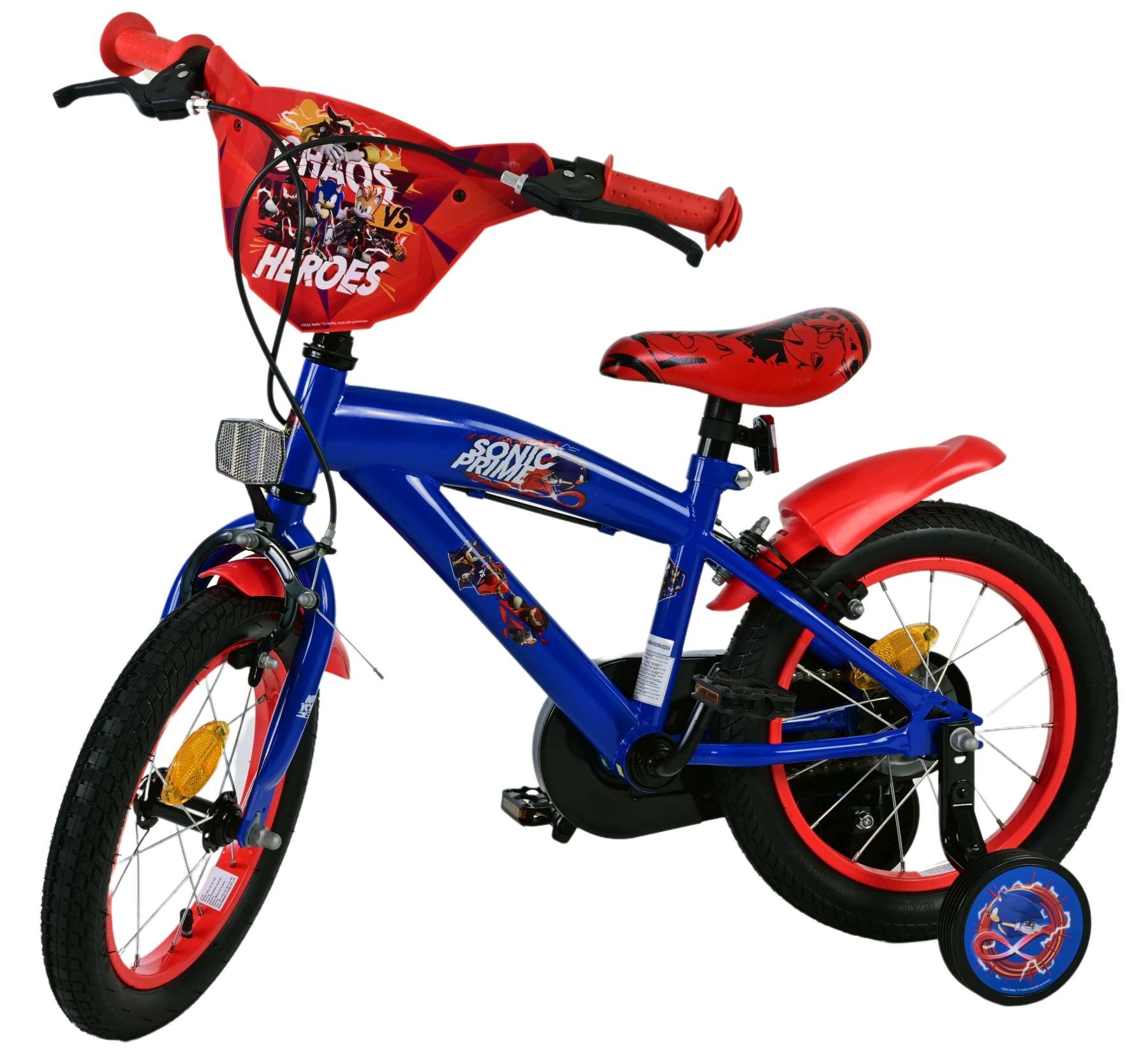 Sonic Prime Children's bike - Boys - 14 inch - Blue Red - Two hand brakes