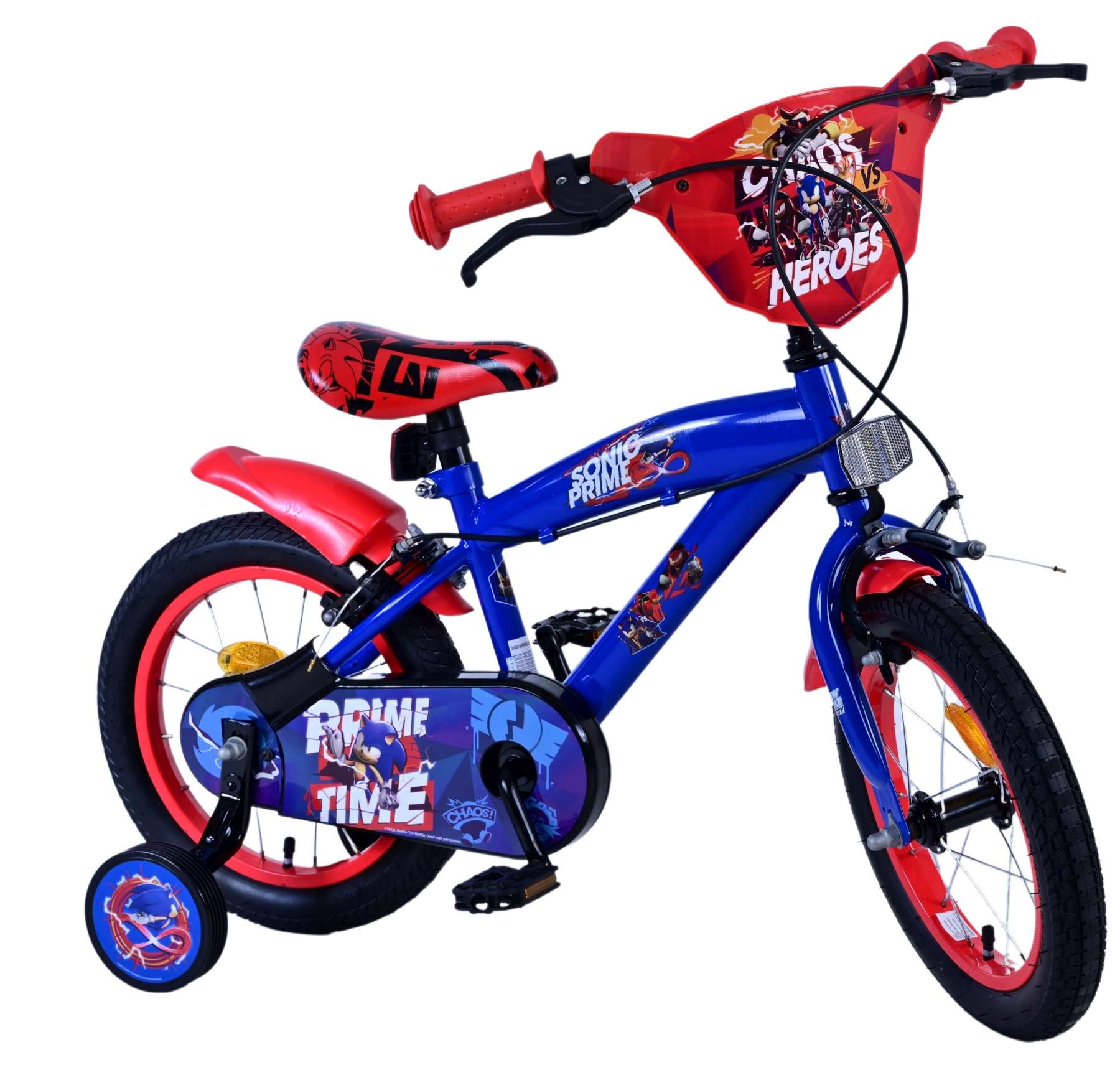 Sonic Prime Children's bike - Boys - 14 inch - Blue Red - Two hand brakes