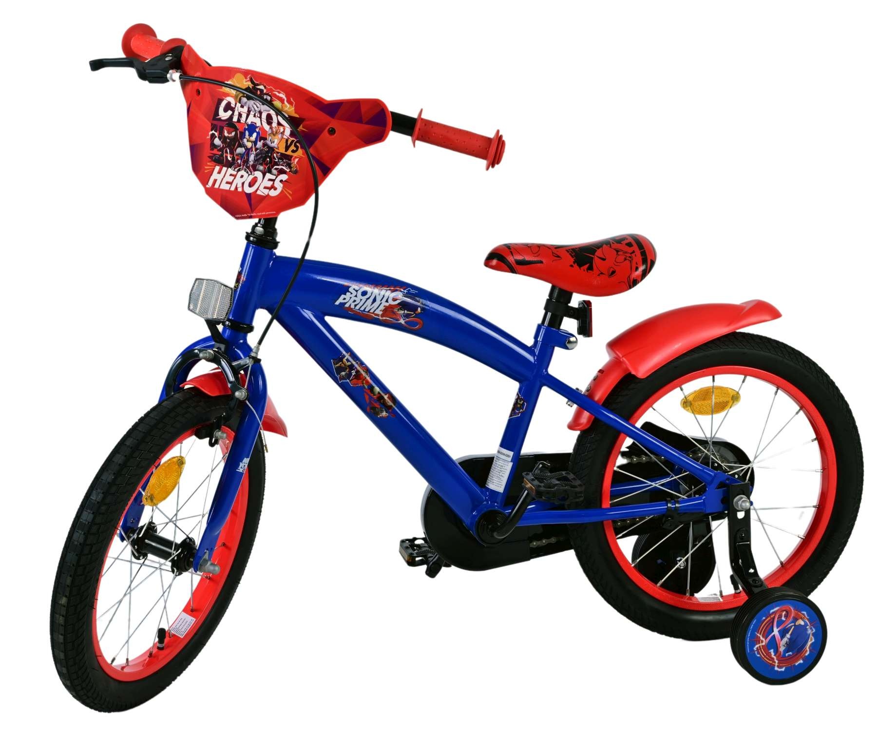 Sonic Prime Kinderfahrrad - Jungen - 16 Zoll - Blau Rot