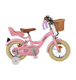 Volare Blossom Kinderfahrrad - Mädchen - 12 Zoll - Rosa - Zwei Handbremsen