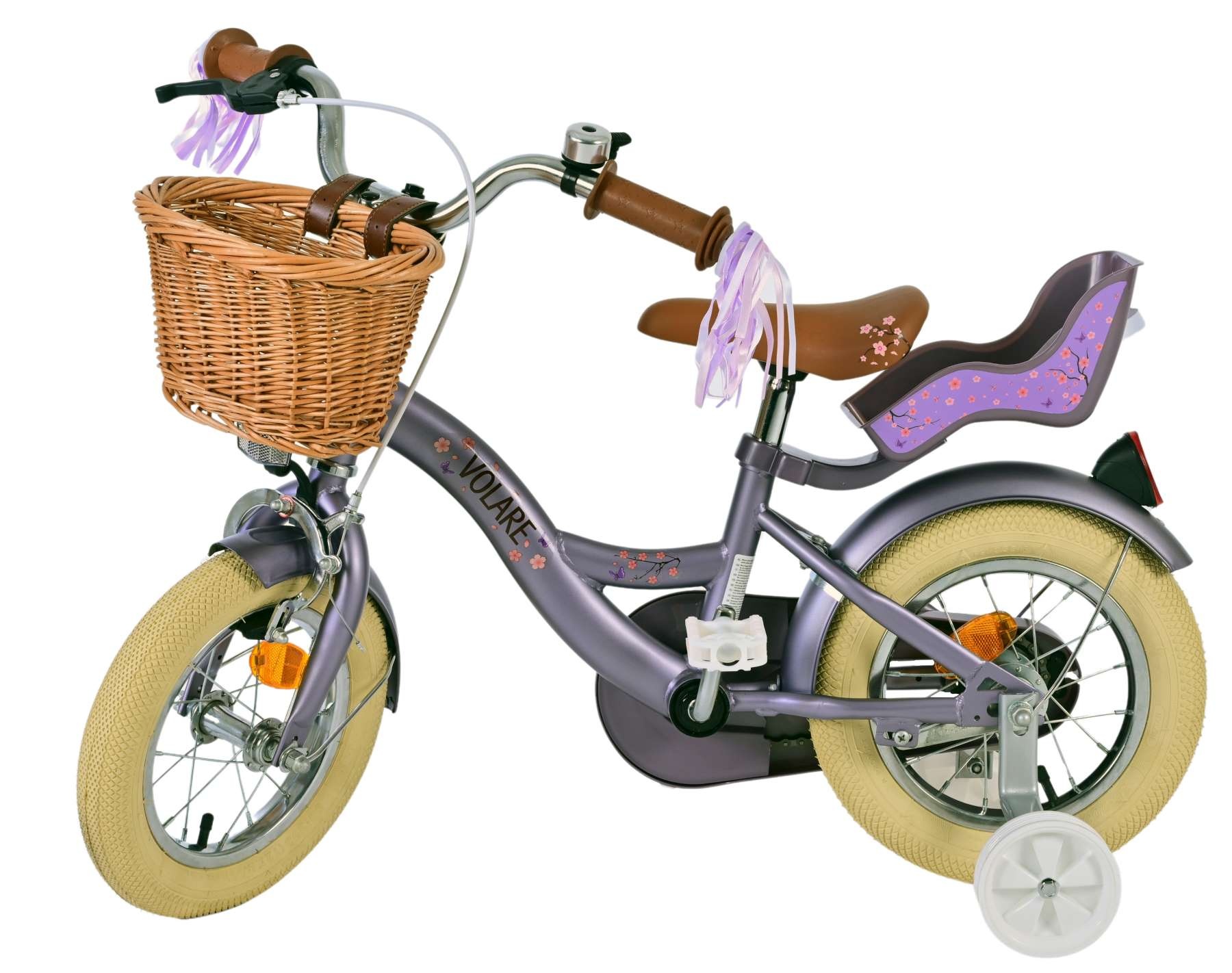 Volare Blossom Kinderfahrrad - Mädchen - 12 Zoll - Lila