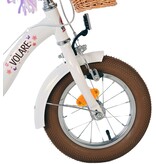 Volare Blossom Kinderfahrrad - Mädchen - 12 Zoll - Weiß - Zweihandbremsen