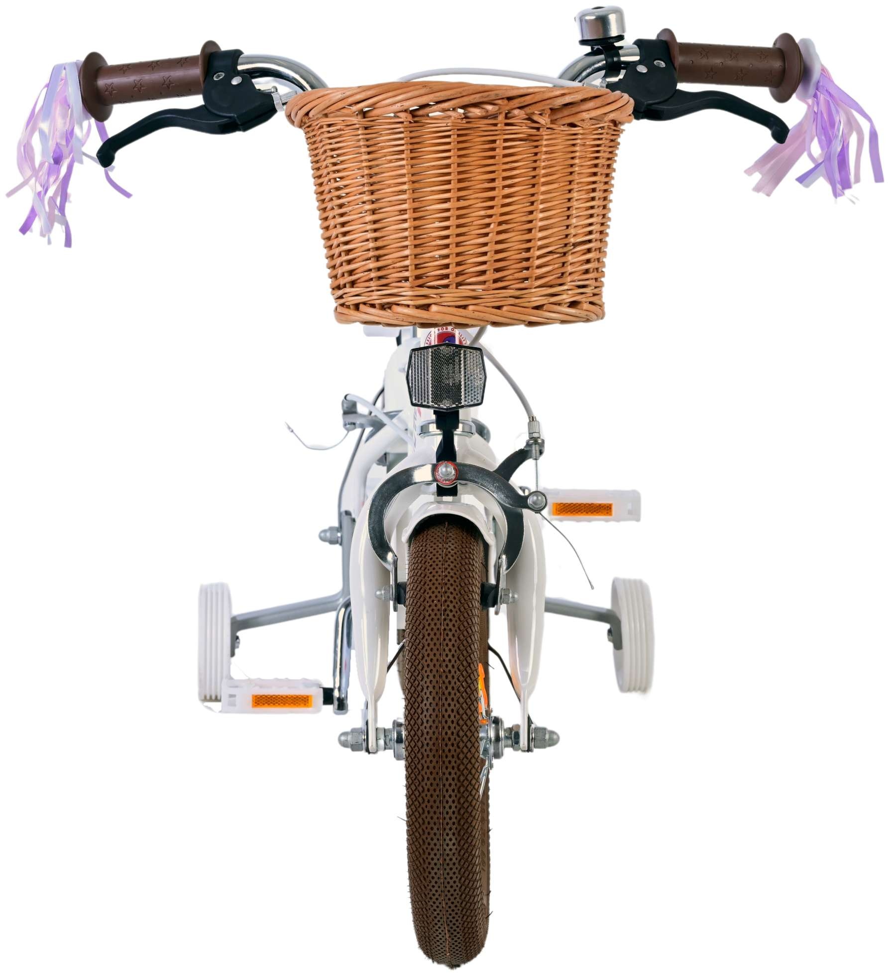 Volare Blossom Kinderfahrrad - Mädchen - 12 Zoll - Weiß - Zweihandbremsen