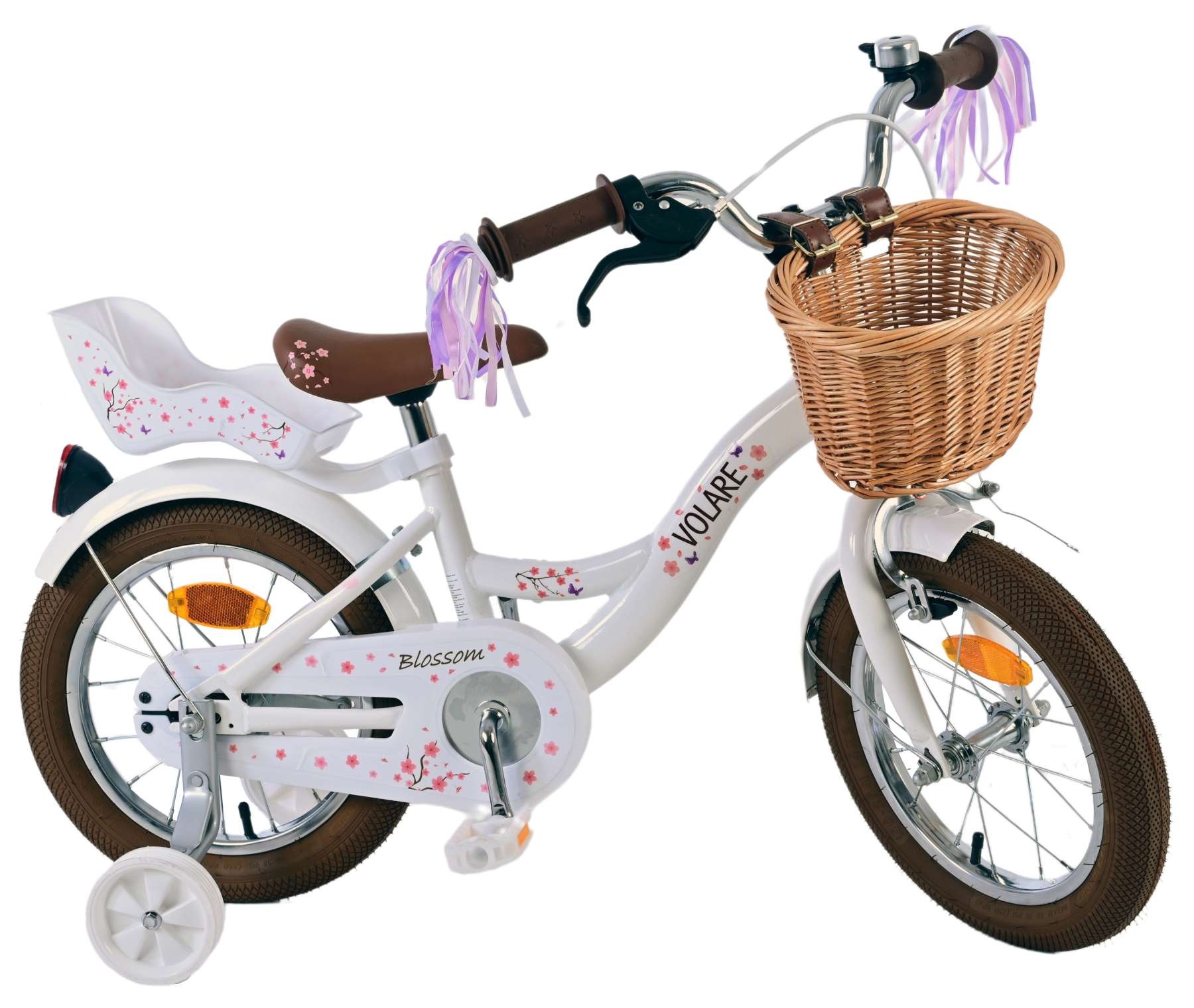 Volare Blossom Kinderfahrrad - Mädchen - 14 Zoll - Weiß