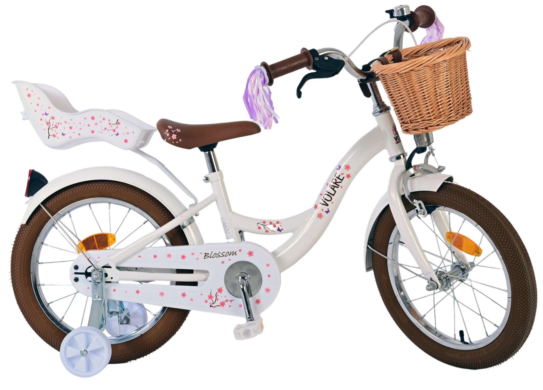 Volare Blossom Kinderfahrrad - Mädchen - 16 Zoll - Weiß