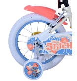 Disney Stitch Kinderfahrrad - Mädchen - 14 Zoll - Creme Koralle Blau - Zweihandbremsen