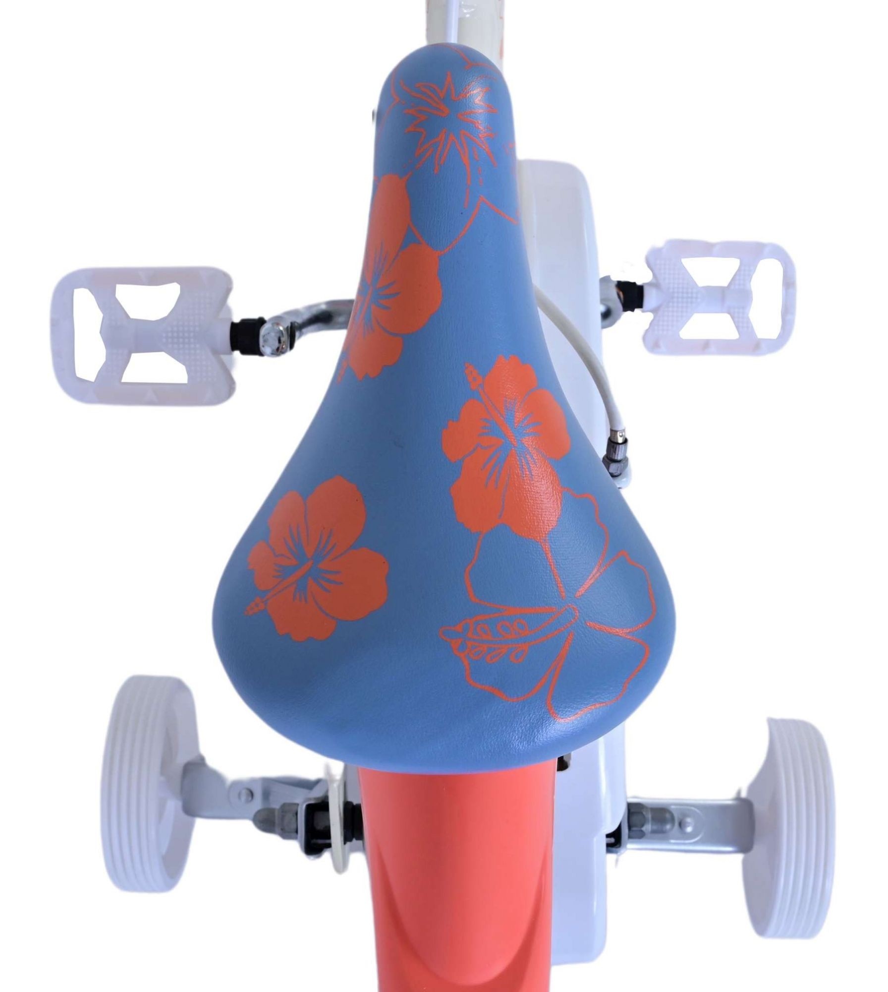 Disney Stitch Kinderfahrrad - Mädchen - 14 Zoll - Creme Koralle Blau - Zweihandbremsen